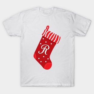 Christmas Stocking with the Letter R T-Shirt